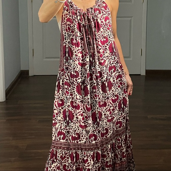 Artisan NY Boho Floral Print Tiered Maxi Dress size 6 - Picture 3 of 12